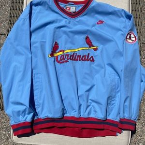 St Louis Cardinals; XXL; baby BLUE pull over jacket